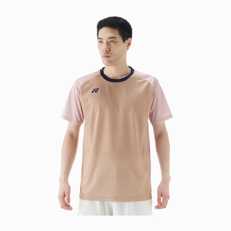 Yonex Sport-Tshirt Practice Colourblock 16745 (100% Polyester) 2025 hellbraun/pink Herren